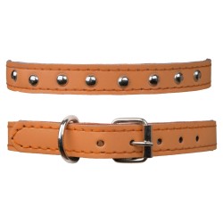 ALSANIDI, Leather Braided Collar, Brown, عرض 2.5 Cm