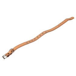 ALSANIDI, Leather Braided Collar, Brown, عرض 2 Cm