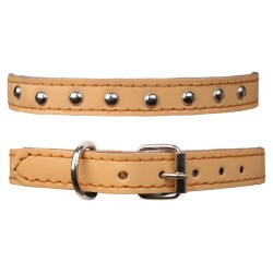 ALSANIDI, Leather Braided Collar, Brown, عرض 2 Cm