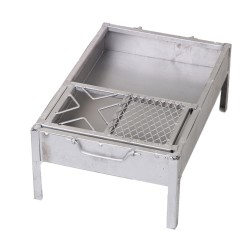 ALSANIDI, Charcoal grill for trips, Portable Charcoal Grill, Silver, Size 35*50 Cm