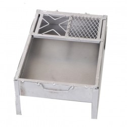 ALSANIDI, Charcoal grill for trips, Portable Charcoal Grill, Silver, Size 35*50 Cm