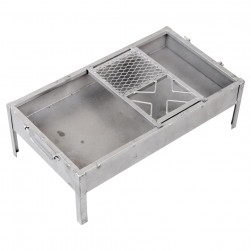 ALSANIDI, Charcoal grill for trips, Portable Charcoal Grill, Silver, Size 35*60 Cm