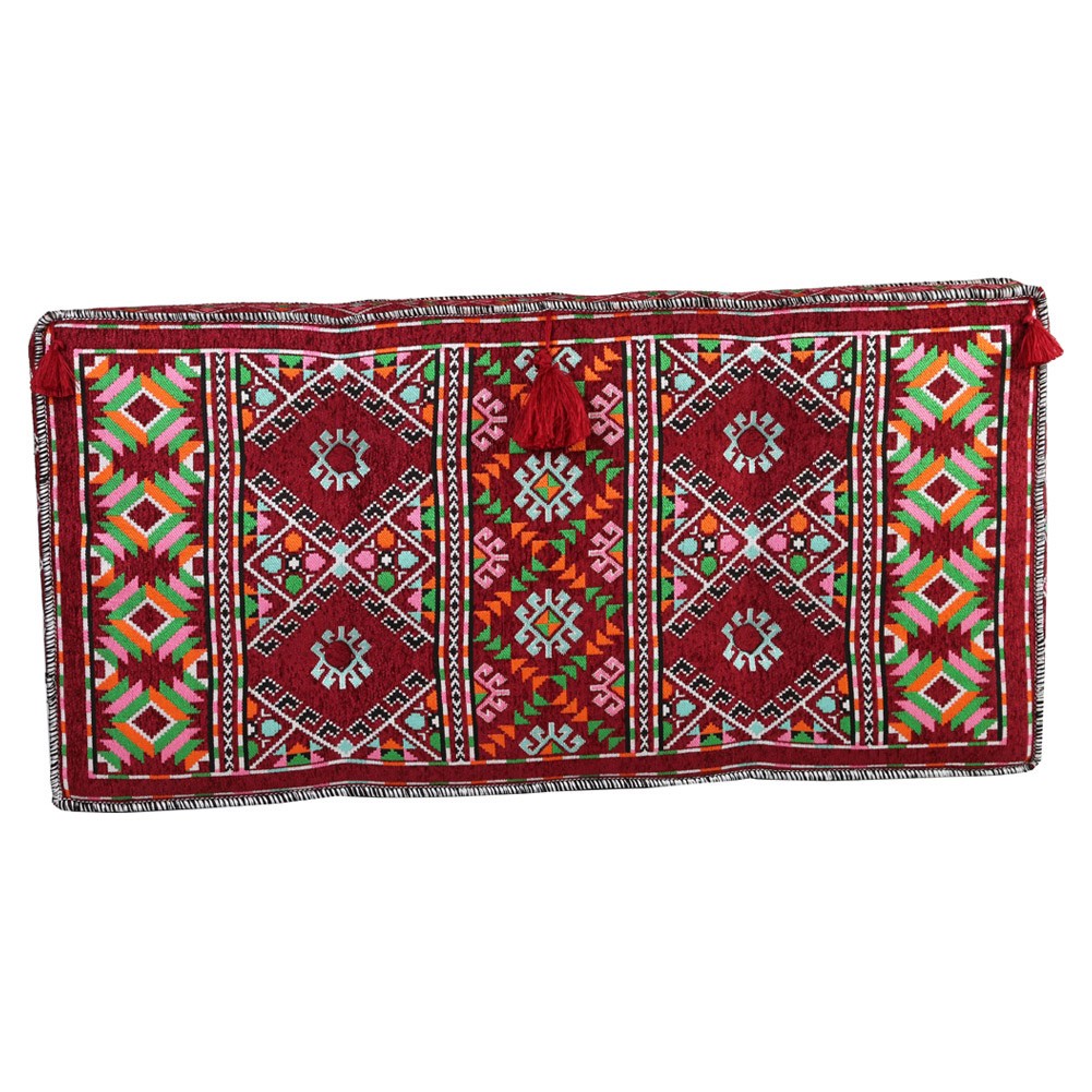 السنيدي، مسند ظهر تراثي اسفنج، عنابي، مقاس 50*100*8 سم