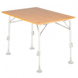 DOMETIC, Foldable Wooden Table, Foldable Table for Outdoor and Home Gardens, Beige, Size100*70*55Cm