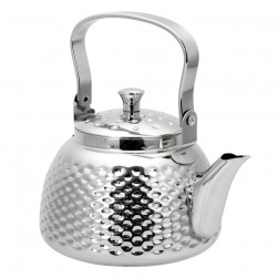 ALSANIDI, Habb Al-Romman teapot, Stainless steel teapot, Silver, capacity 1.8 L