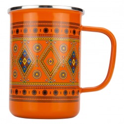 ALSANIDI, Najdi inscription cup, Coffee cup for trips and travel, Orang, capacity 600 ml