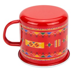 ALSANIDI, Al-Qatt Al-Asiri inscription cup, Coffee cup for trips and travel, Red, capacity 700 ml