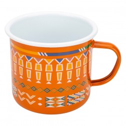 ALSANIDI, Al-Qatt Al-Asiri inscription cup, Coffee cup for trips and travel, Orang, capacity 700 ml