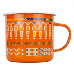 ALSANIDI, Al-Qatt Al-Asiri inscription cup, Coffee cup for trips and travel, Orang, capacity 700 ml