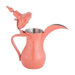 ALSANIDI, Raslan Indian Stainless steel Arabic Coffee Dallah, Raslan Dallah, Pink, capacity 0.5 L