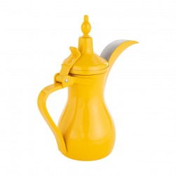 ALSANIDI, Raslan Indian Stainless steel Arabic Coffee Dallah, Raslan Dallah, Yellow, capacity 0.5 L