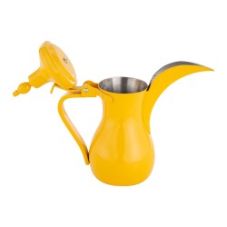 ALSANIDI, Raslan Indian Stainless steel Arabic Coffee Dallah, Raslan Dallah, Yellow, capacity 0.5 L