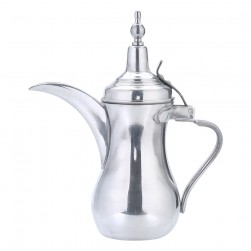 ALSANIDI, Aluminum coffee Dallah, Silver