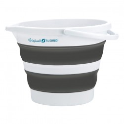 ALSANIDI, Foldable Camping platewashing Bucket, Foldable Polyethylene water bucket, White*Gray, capacity 5 L