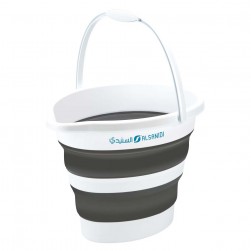 ALSANIDI, Foldable Camping platewashing Bucket, Foldable Polyethylene water bucket, White*Gray, capacity 10 L