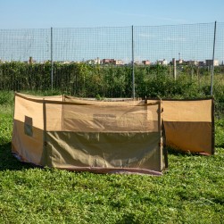 ALSANIDI, Foldable windbreak for trips, Al-Mashab windbreak, Kaki, Size 6*1.25Metre