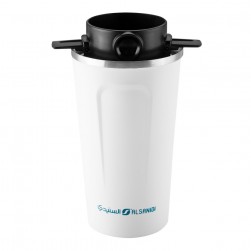 ALSANIDI, Stainless steel tea and coffee mug, Coffee cup for trips and travel, White, capacity 510 ml