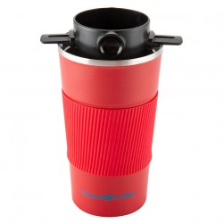 ALSANIDI, Stainless steel tea and coffee mug, Coffee cup for trips and travel, Red, capacity 510 ml