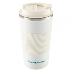 ALSANIDI, Stainless steel tea and coffee mug, Coffee cup for trips and travel, White, capacity 510 ml