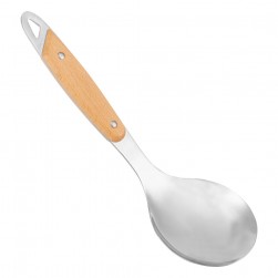 ALSANIDI, Stainless steel cooking spoon, Kitchen spoons, Silver, Size 25*7.6 Cm