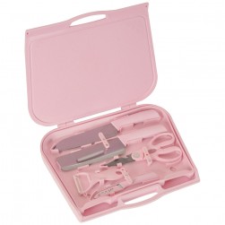 ALSANIDI, 6-piece cutting tooLs set, Pink, Size 34.8*3.8*29 Cm