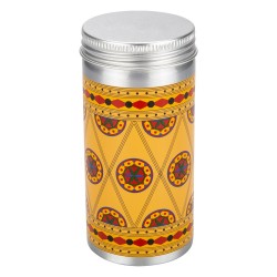 ALSANIDI, Najdi engraving aluminum spice box, Tea, coffee and sugar storage for trips, Silver, capacity 150 ml