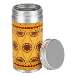 ALSANIDI, Najdi engraving aluminum spice box, Tea, coffee and sugar storage for trips, Silver, capacity 150 ml