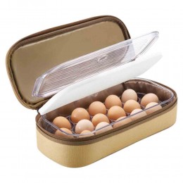 السنيدي، حافظة تخزين بيض مع حقيبة، حافظة بيض، كاكي، مقاس 34*9.5*15 سم