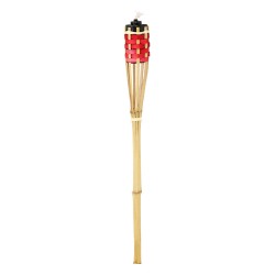 ALSANIDI, Bamboo Camp Lighting Torch, Bamboo wicker Lamp, Red, Size 90 Cm