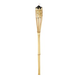 ALSANIDI, Bamboo Camp Lighting Torch, Bamboo wicker Lamp, Beige Light, Size 90 Cm