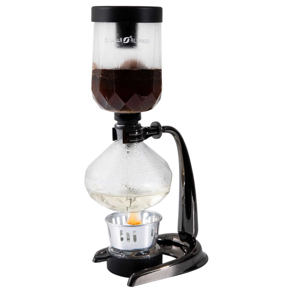 ALSANIDI, Siphon Vacuum Glass coffee machin, Siphon coffee maker, Silver, capacity 480 ml