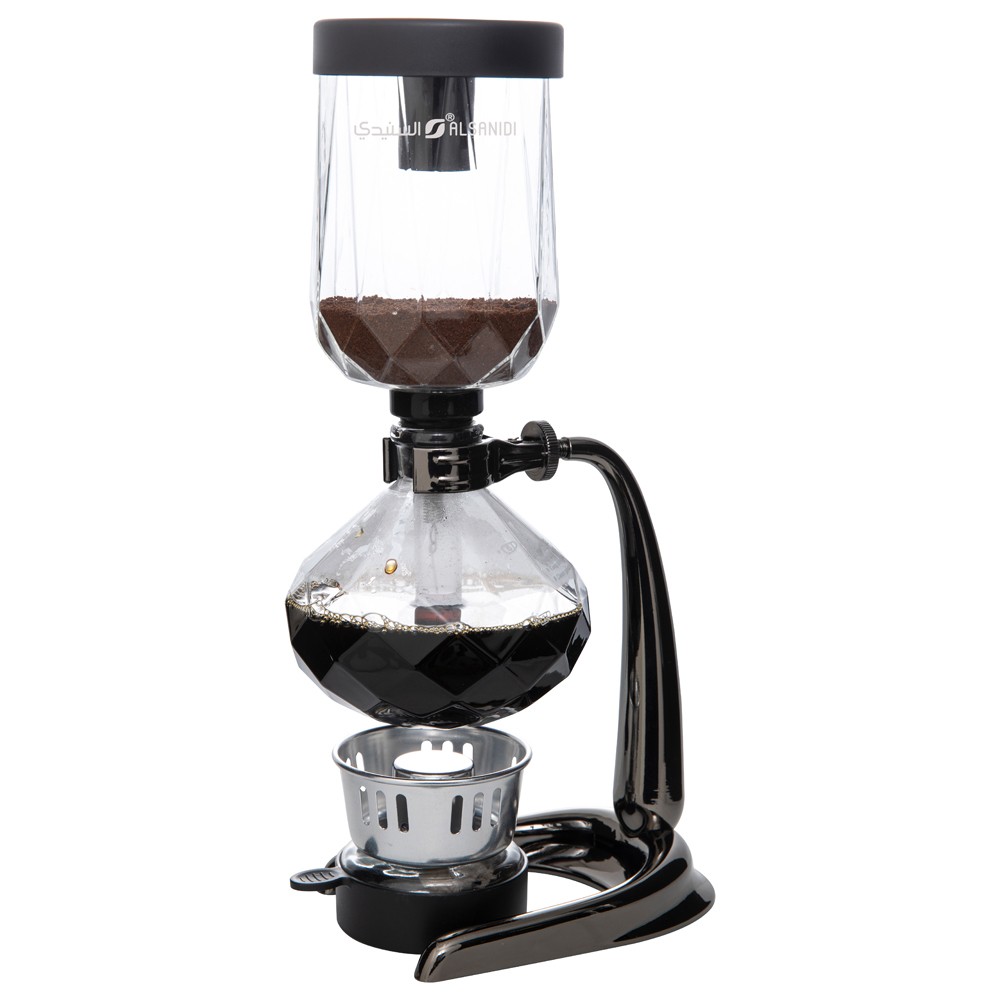 ALSANIDI, Siphon Vacuum Glass coffee machin, Siphon coffee maker, Silver, capacity 480 ml