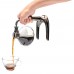 السنيدي، ماكينة قهوة سيفون فاكيوم مصنوعة من الزجاج، محضرة القهوة SIPHON، فضي، سعة 480 مل