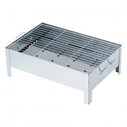 ALSANIDI, Charcoal grill for trips, Portable Charcoal Grill, Silver, Size 30*40 Cm