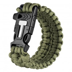 ALSANIDI, Multi-function Outdoor Survival Bracelet, Emergency Survival Bracelet, Kaki, Size 5 Metre