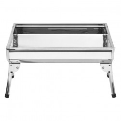 ALSANIDI, Charcoal grill for trips, Portable Charcoal Grill, Silver, Size 48*33*30 Cm