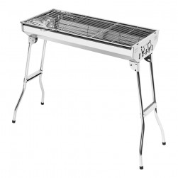 ALSANIDI, Charcoal grill for trips, Portable Charcoal Grill, Silver, Size 73*33*70 Cm