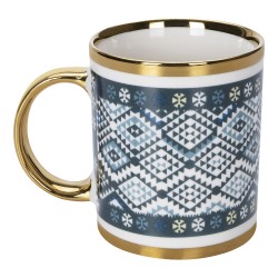 ALSANIDI, Traditional ceramic tea and coffee cup, Coffee cup for trips and travel, Cadet Blue, capacity 330 ml