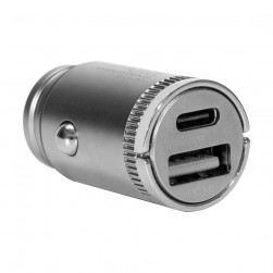 DPT, Car charger, Fast charger, Silver, capacity 30 Watt