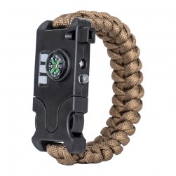 ALSANIDI, Multi-function Outdoor Survival Bracelet, Emergency Survival Bracelet, Kaki, Size 24*3.8*1.5 Cm