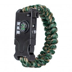 ALSANIDI, Multi-function Outdoor Survival Bracelet, Emergency Survival Bracelet, Green, Size 24*3.8*1.5 Cm