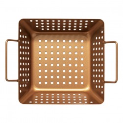 ALSANIDI, Non-stick grill basket, Grill grates, Gold, Size 21.5*21.5*6.5 Cm