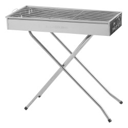 ALSANIDI, Charcoal grill for trips, Portable Charcoal Grill, Silver, Size 71*32.5*69.5 Cm