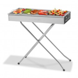 ALSANIDI, Charcoal grill for trips, Portable Charcoal Grill, Silver, Size 71*32.5*69.5 Cm