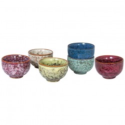 ALSANIDI, ceramic coffee cup set, Multicolored , Set 6 pcs capacity 130 ml