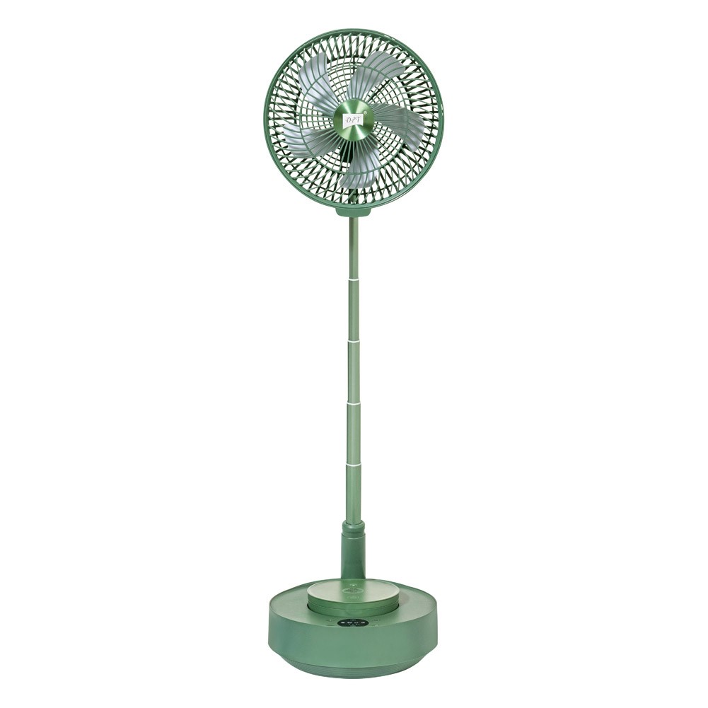 DPT, Portable retractable fan, Small Fan, Green, Size 25.2*25.2*93.5 Cm