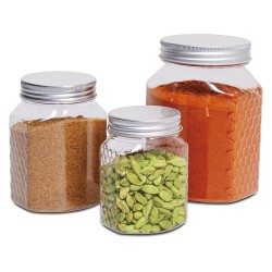 ALSANIDI, Plastic Spices Storage, Tea, coffee and sugar storage for trips, Transparent , capacity 720 ml