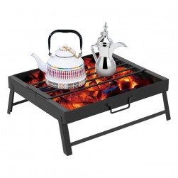 ALSANIDI, Charcoal grill for trips, Portable Charcoal Grill, Black, Size 50*40*16.5 Cm