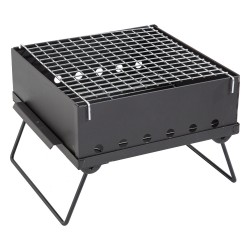 ALSANIDI, Charcoal grill for trips, Portable Charcoal Grill, Black, Size 34*34 Cm