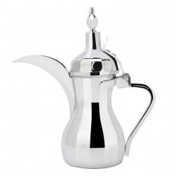 ALSANIDI, Raslan Indian Stainless steel Arabic Coffee Dallah, Raslan Dallah, Silver, capacity 0.6 L